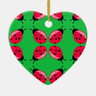 Red Ladybugs Keramisch Ornament