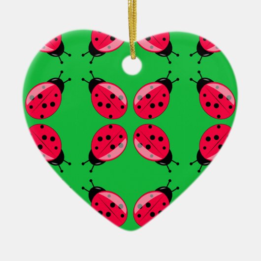 Red Ladybugs Keramisch Ornament (Voorkant)