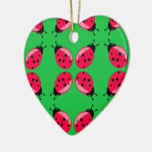 Red Ladybugs Keramisch Ornament (Links)