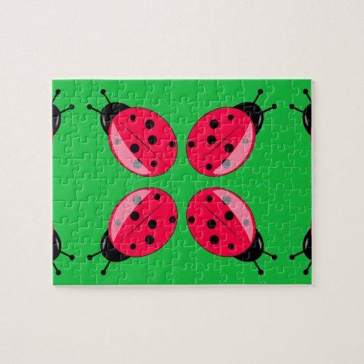Red Ladybugs Legpuzzel (Horizontaal)