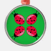Red Ladybugs Metalen Ornament (Voorkant)