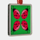 Red Ladybugs Metalen Ornament (Rechts)