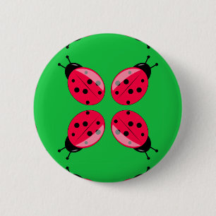 Red Ladybugs Ronde Button 5,7 Cm