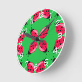 Red Ladybugs Ronde Klok (Hoek)