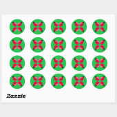 Red Ladybugs Ronde Sticker (Vel)