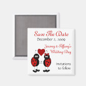 Red Ladybugs Save the Date Magnet (Voorkant / Achterkant)