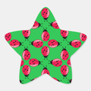 Red Ladybugs Ster Sticker