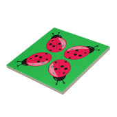 Red Ladybugs Tegeltje (Zijkant)