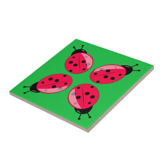 Red Ladybugs Tegeltje (Zijkant)
