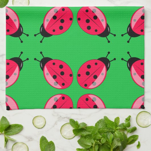 Red Ladybugs Theedoek (Gevouwen)
