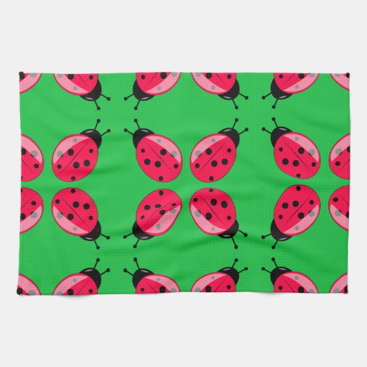 Red Ladybugs Theedoek (Horizontaal)