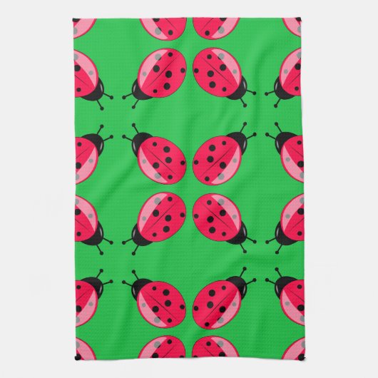 Red Ladybugs Theedoek (Verticaal)