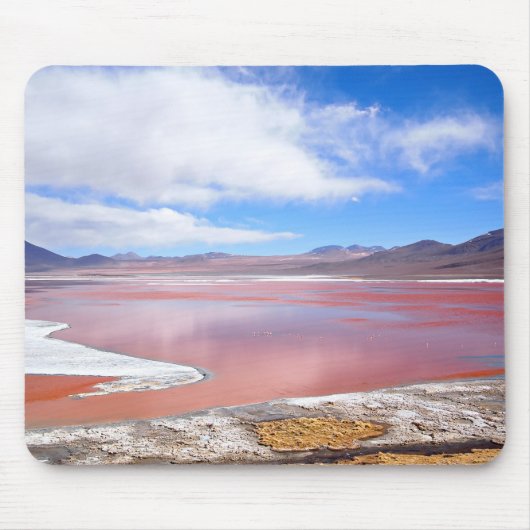 Red Lagoon, Laguna Colorada in Bolivia mousepad Muismat (Voorkant)