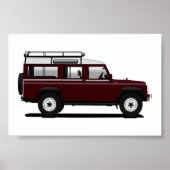 Red Land Rover Defender 110 Poster (Voorkant)