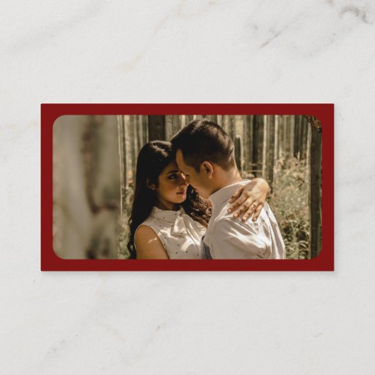 Red landscape RSVP QR Code Card  Modern Wedding Informatiekaartje (Achterkant)