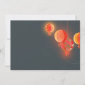 Red Lantaarns Charcoal Grey Wedding Save the Date (Achterkant)