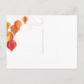 Red Lantaarns Charcoal Grey Wedding Save the Date Aankondigingskaart (Achterkant)