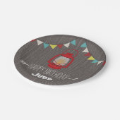 Red Lantern Camping Birthday Papieren Bordje (Gekanteld)