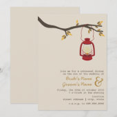 Red Lantern Camping Herfst Rehearsal Dinner Kaart (Voorkant / Achterkant)