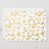 Red Lantern Gold Bamboo Chinese Weddenschap Kaart (Achterkant)