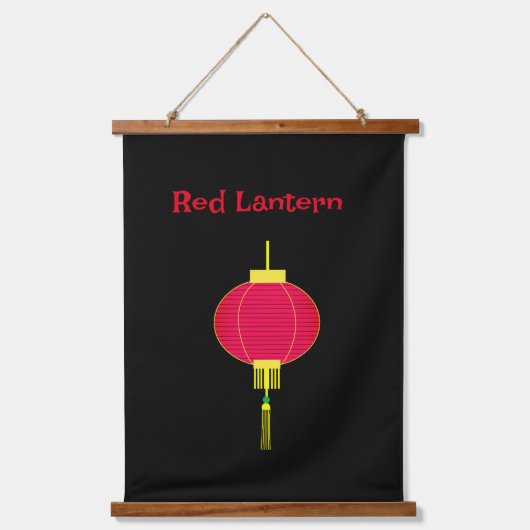 Red Lantern Hanging Tapestry Hangend Wandkleed (Voorkant)