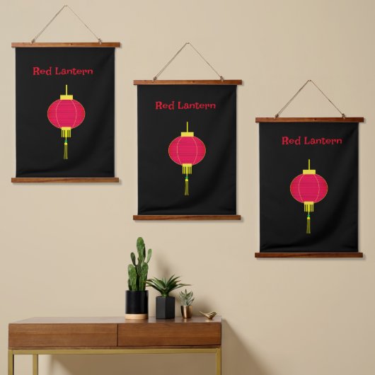 Red Lantern Hanging Tapestry Hangend Wandkleed (Asymmetrisch)