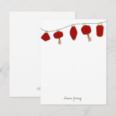 Red Lantern Personal Stationery, 4.25x5.5 Notitiekaartje (Voorkant / Achterkant)
