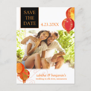 Red Lantern Wedding Foto Save the Date Aankondigingskaart