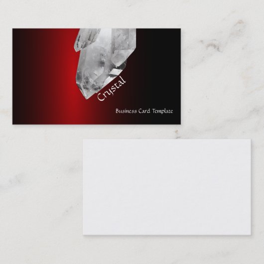 Red Large Quartz Crystal Rock Visitekaartje (Voorkant / Achterkant)