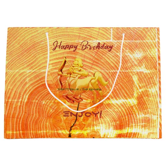 Red Large Sagittarius Birthday Groot Cadeauzakje (Voorkant)