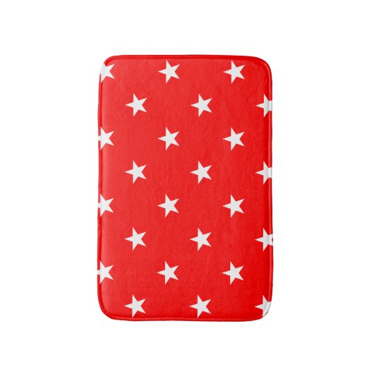 Red Large Stars Bath Mat (Voorkant Verticaal)