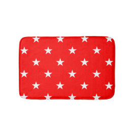 Red Large Stars Bath Mat