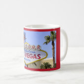 Red Las Vegas Nevada Welcome Sign Coffee Mok (Voorkant rechts)