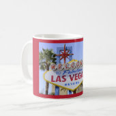 Red Las Vegas Nevada Welcome Sign Coffee Mok (Voorkant links)
