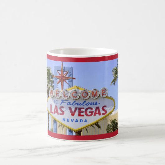 Red Las Vegas Nevada Welcome Sign Coffee Mok (Center)