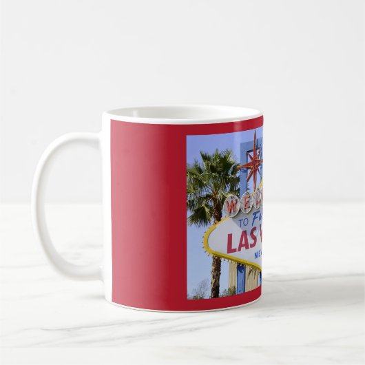 Red Las Vegas Nevada Welcome Sign Coffee Mok (Links)
