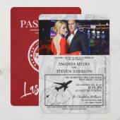 Red Las Vegas Passport Wedding Kaart (Voorkant / Achterkant)