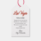 Red Las Vegas Sparkles Bruiloft Welkom Cadeaulabel (Voorkant)