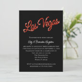 Red Las Vegas Sparkles Post Wedding Invitation Kaart (Staand voorkant)