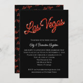 Red Las Vegas Sparkles Post Wedding Invitation Kaart (Voorkant / Achterkant)