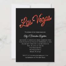 Red Las Vegas Sparkles Post Wedding Invitation