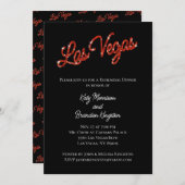 Red Las Vegas Sparkles Rehearsal Dinner Kaart (Voorkant / Achterkant)