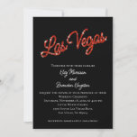 Red Las Vegas Sparkles Wedding Invitation Kaart<br><div class="desc">Deze Las Vegas Wedding Invitation is voorzien van een lichtrood type op een zwarte achtergrond,  waardoor het perfect is voor een bestemmingsbruiloft in Las Vegas. Het maakt deel uit van het Collectie van het Roodlas Vegas. Als extra coördinerende punten nodig zijn,  enkel contacteer ons bij prettyfancyinvites@gmail.com met uw verzoek.</div>