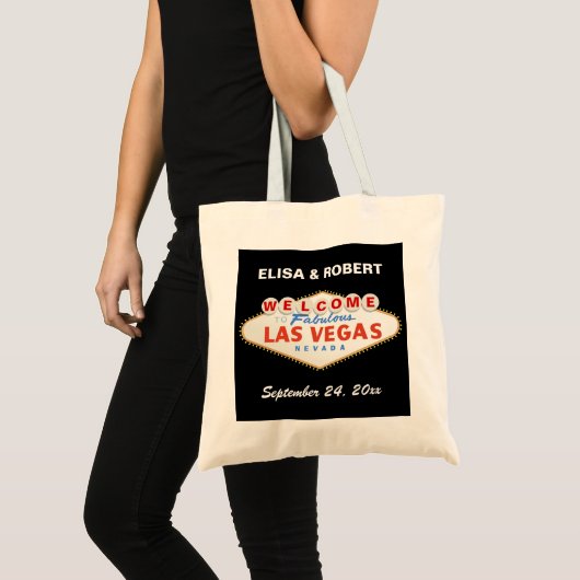 Red Las Vegas teken bestemming bruiloft welkomstta Tote Bag (Voorkant (product))