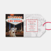 Red Las Vegas trouwfoto Cadeaulabel (Voorkant (Horizontaal))
