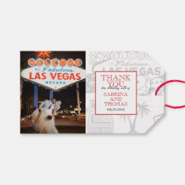 Red Las Vegas trouwfoto Cadeaulabel
