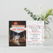 Red Las Vegas trouwfoto dank u Bedankkaart (Staand voorkant)