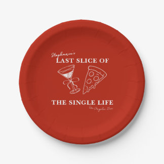 Red Last Slice of the Single Life Bachelorette  Papieren Bordje