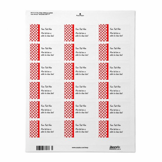Red Lattice Custom Avery Label (Full Sheet)
