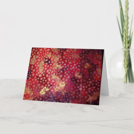 Red Lattice Greeting Card Feestdagen Kaart (Voorkant)